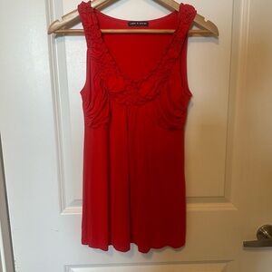 Cable & Gauge red sleeveless knit top. EUC